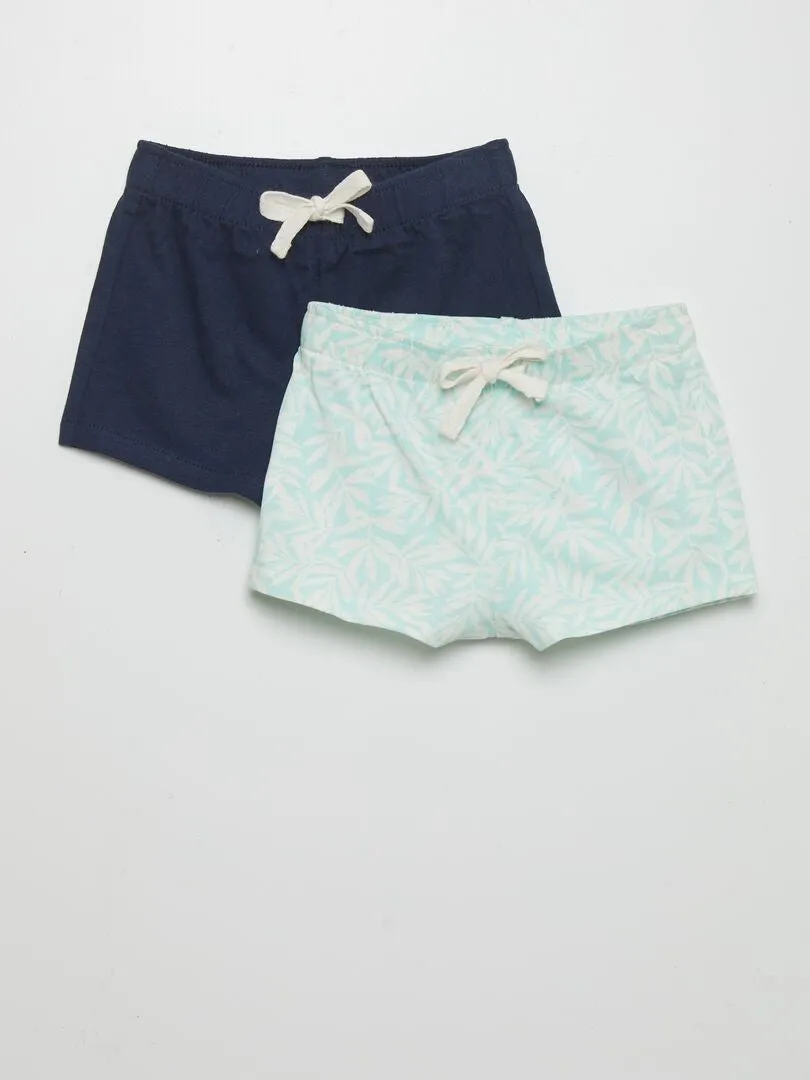2 PACK POINTED SHORTS  GREEN