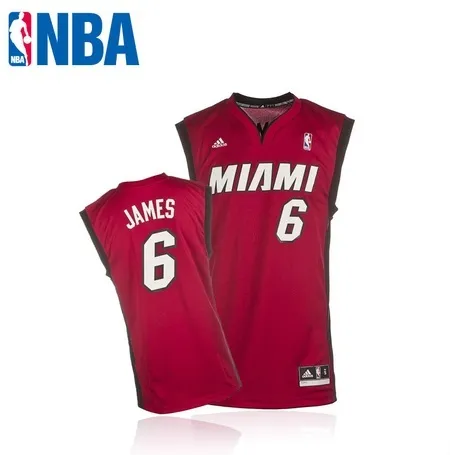 ADIDAS LEBRON JAMES MIAMI REPLICA BURGUNDY/BLACK TSHIRT