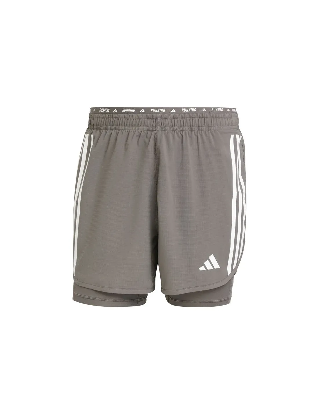 ADIDAS OWN THE RUN 3 BANDAS 2IN1 RUNNING PANTS FOR MEN  CHARCOAL
