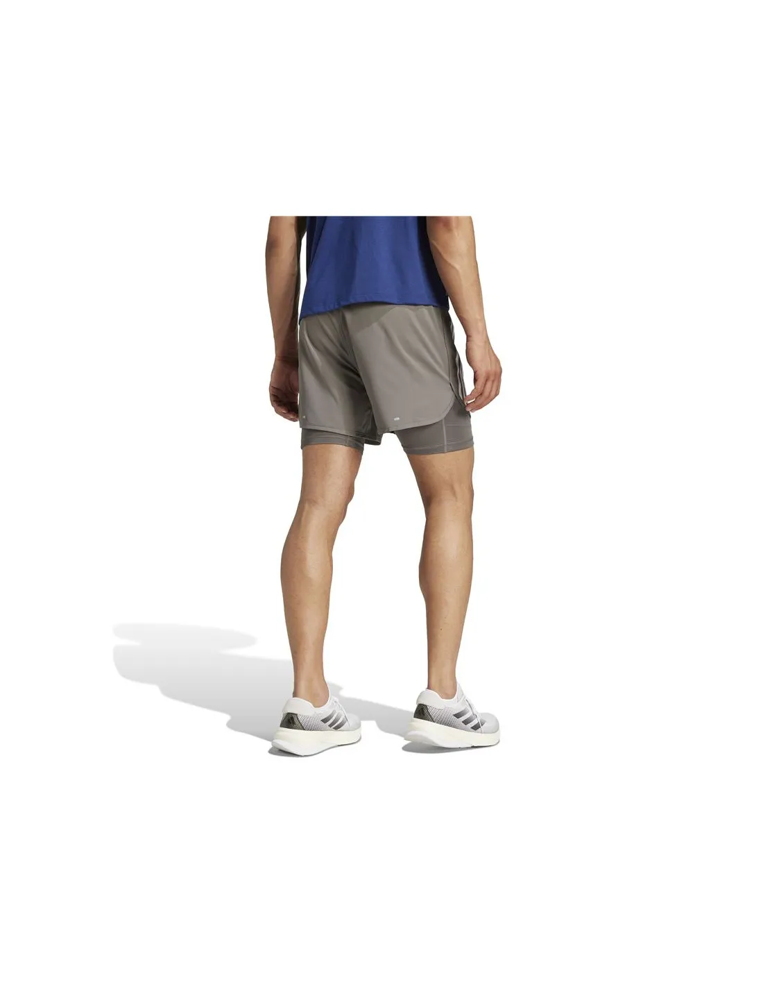 ADIDAS OWN THE RUN 3 BANDAS 2IN1 RUNNING PANTS FOR MEN  CHARCOAL