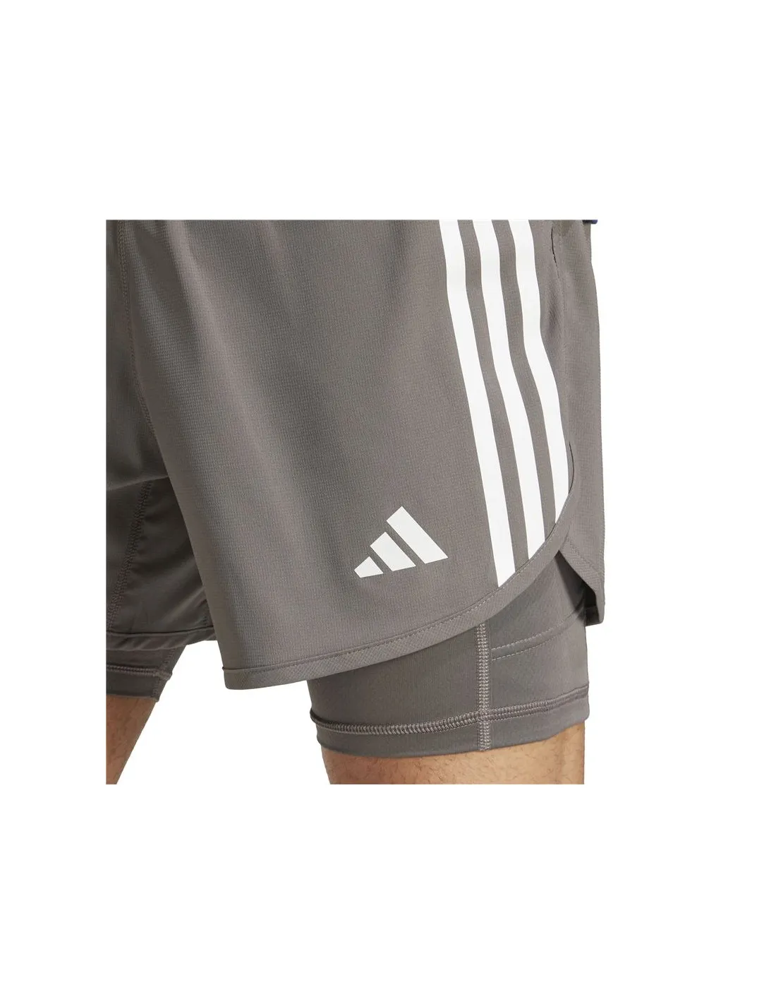ADIDAS OWN THE RUN 3 BANDAS 2IN1 RUNNING PANTS FOR MEN  CHARCOAL