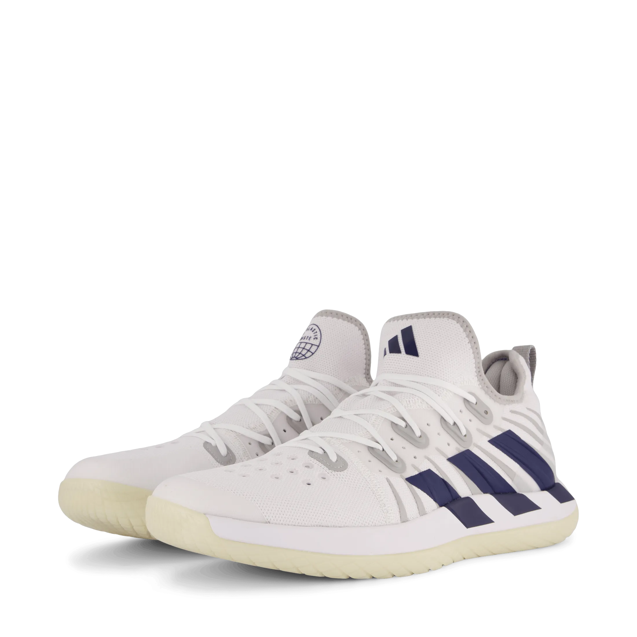 Adidas Stabil Shoes Cloud White Team Navy Blue Grey Two