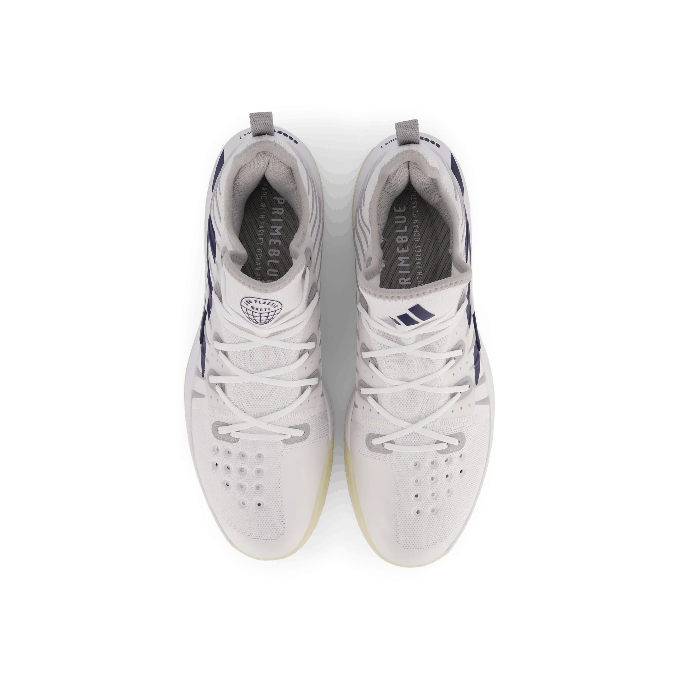 Adidas Stabil Shoes Cloud White Team Navy Blue Grey Two