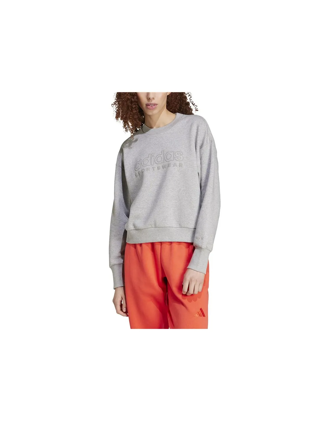 ADIDAS SUDADERA GRIS PARA MUJER  DISEñO GRáFICO SUELTO DE FLEECE ALL SZN