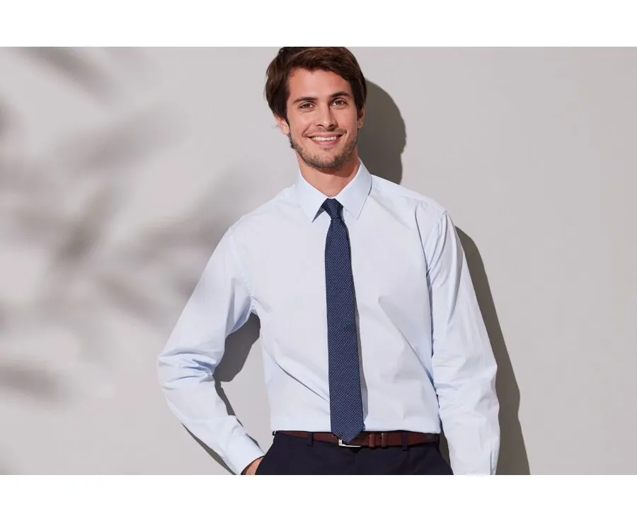 ALBERT CLASSIC  PALE BLUE 2PLY COTTON SHIRT