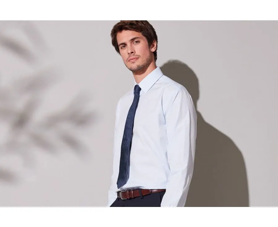 ALBERT CLASSIC  PALE BLUE 2PLY COTTON SHIRT