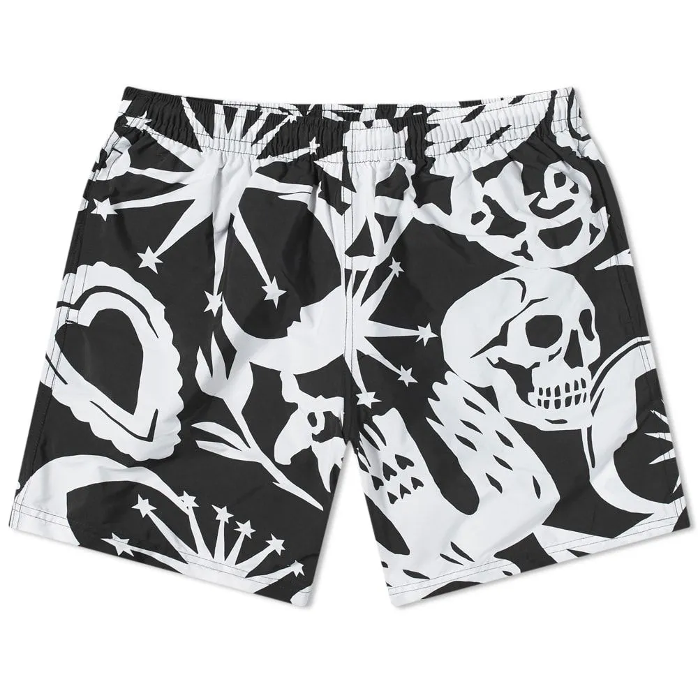 Alexander McQueen Graffiti Print Swim Shorts