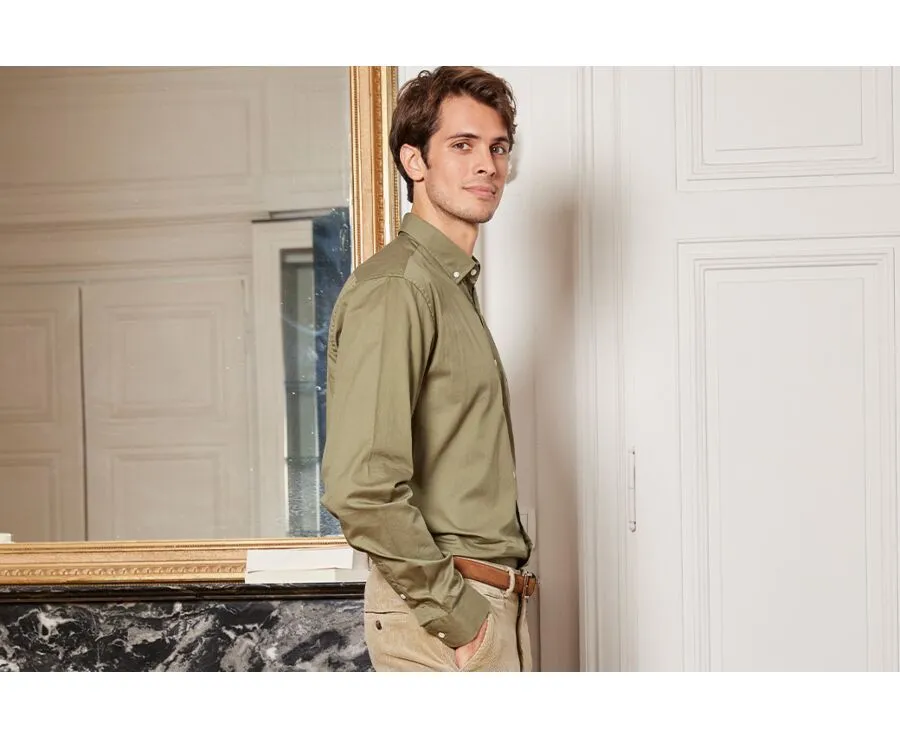 ARMY GREEN SHIRT  100% COTTON  BUTTONDOWN COLLAR  MEDWIN