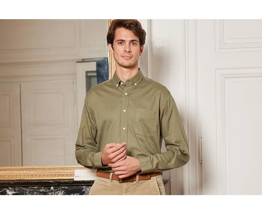 ARMY GREEN SHIRT  100% COTTON  BUTTONDOWN COLLAR  MEDWIN