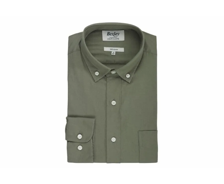 ARMY GREEN SHIRT  100% COTTON  BUTTONDOWN COLLAR  MEDWIN