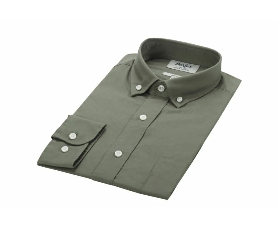 ARMY GREEN SHIRT  100% COTTON  BUTTONDOWN COLLAR  MEDWIN