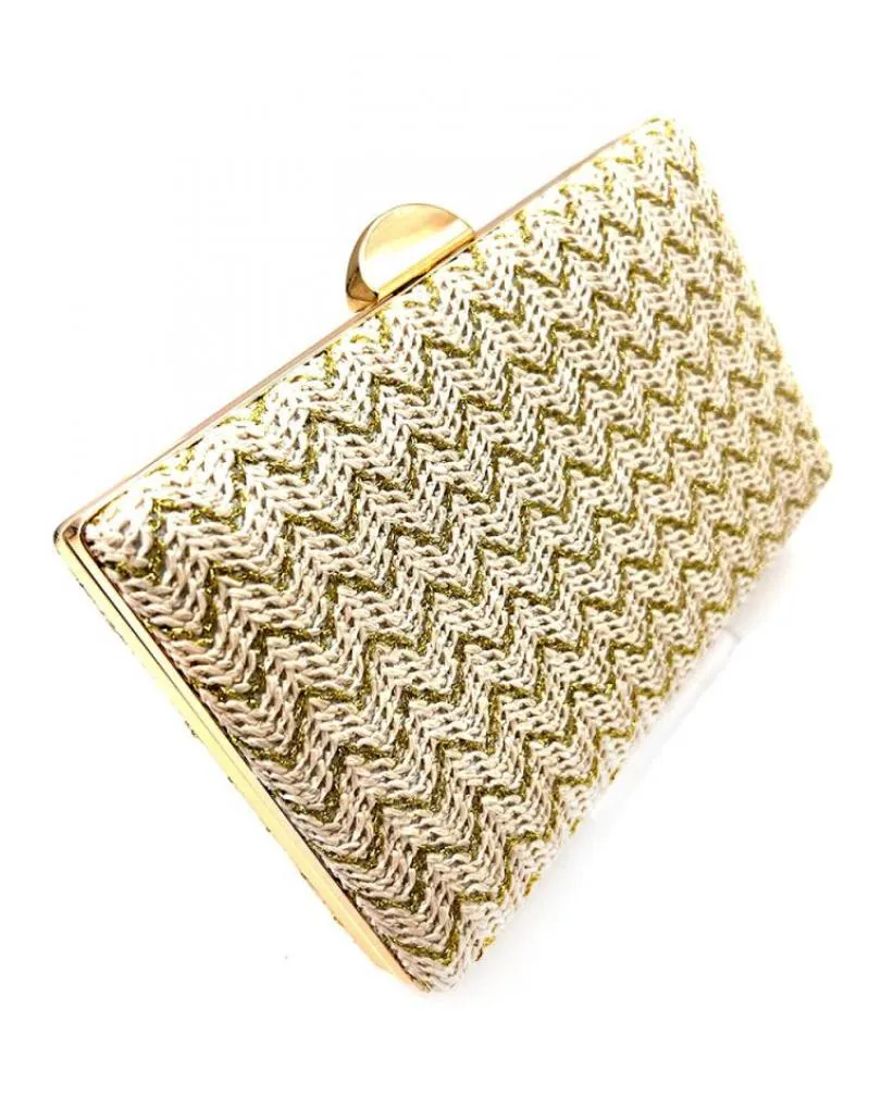 Beige and Gold Raffia Texture Women's Bags, Perfect for Summertime
