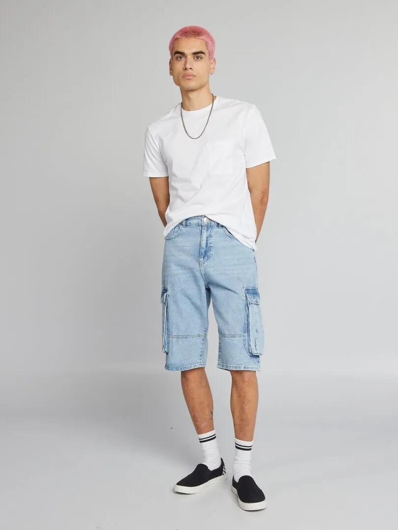 BERMUDA SHORTS WITH SIDE POCKETS  BLUE