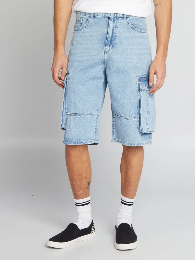 BERMUDA SHORTS WITH SIDE POCKETS  BLUE