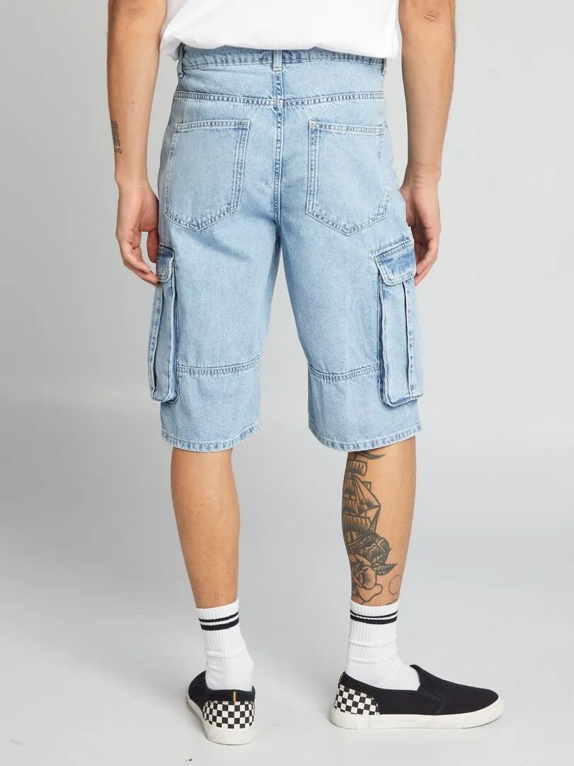 BERMUDA SHORTS WITH SIDE POCKETS  BLUE