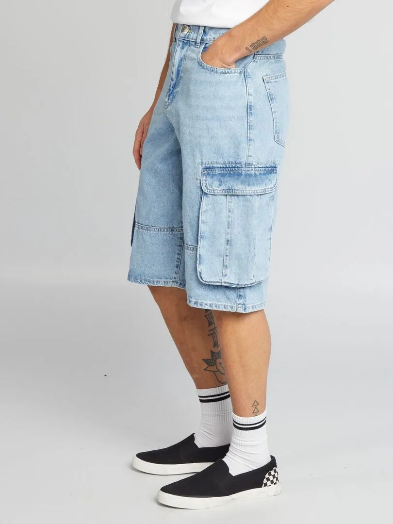 BERMUDA SHORTS WITH SIDE POCKETS  BLUE