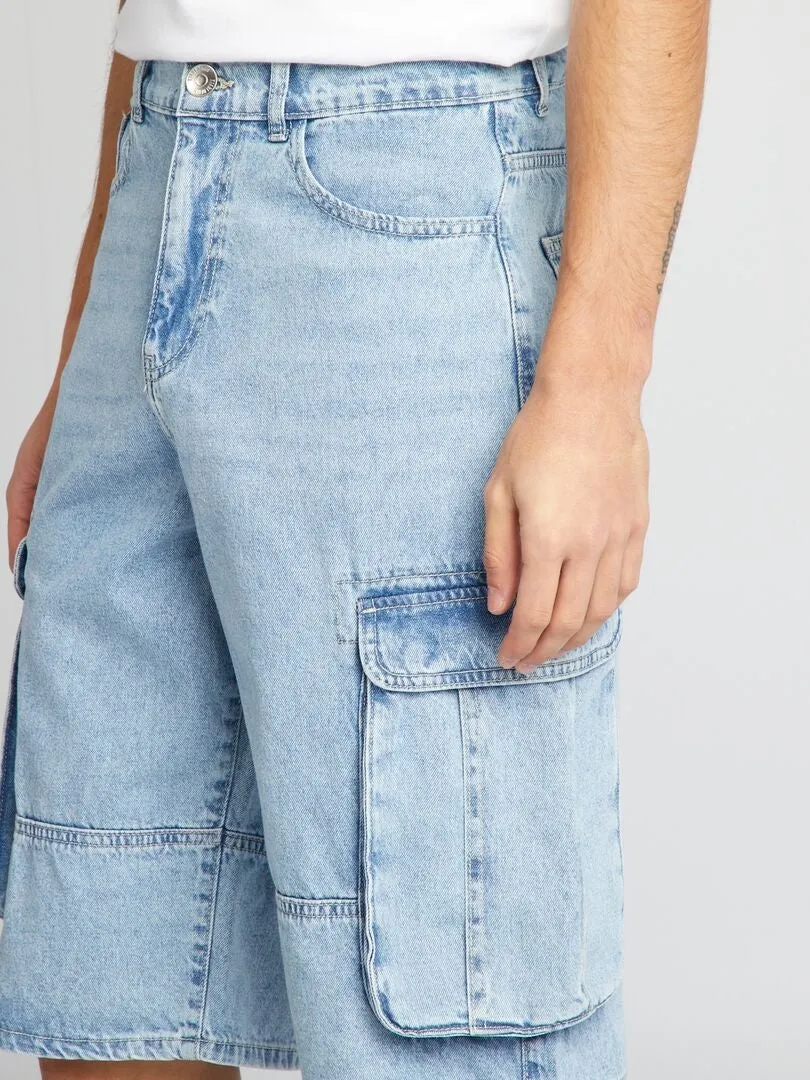 BERMUDA SHORTS WITH SIDE POCKETS  BLUE