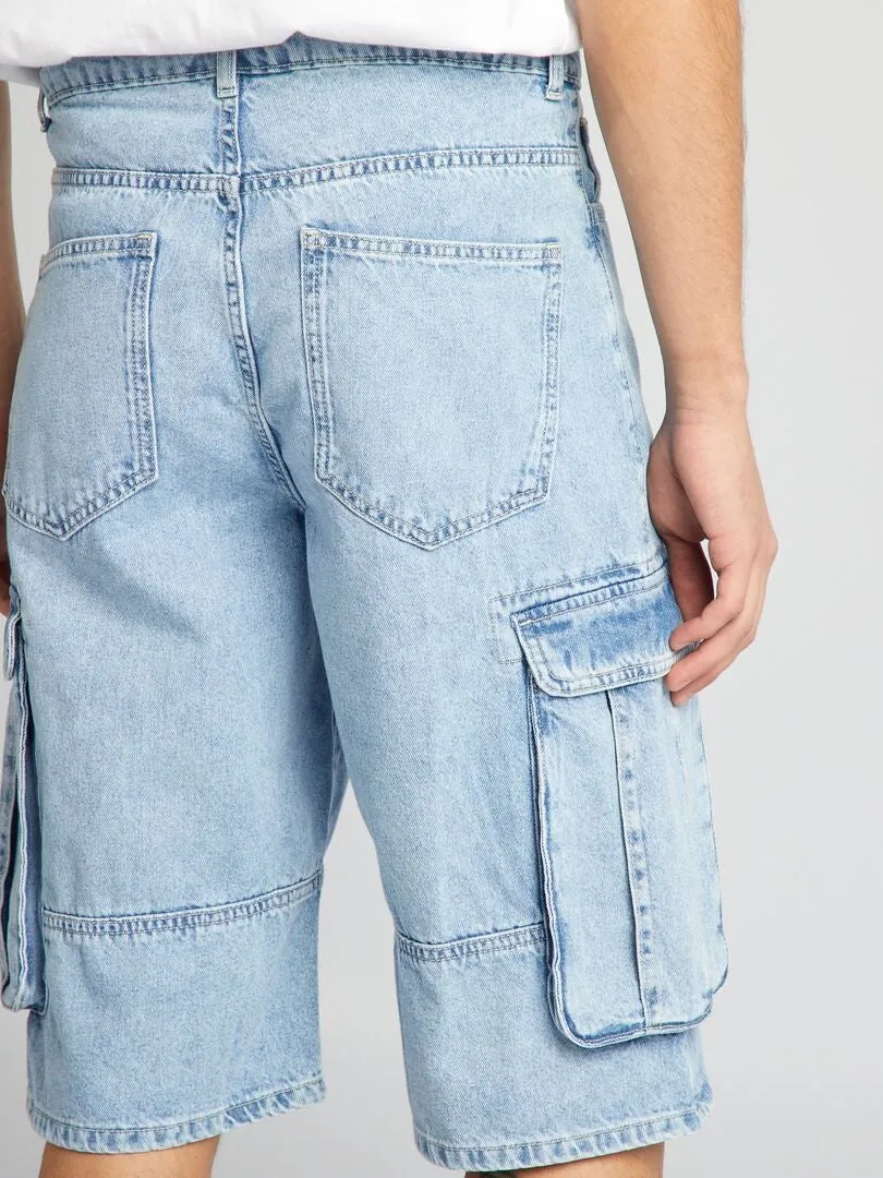 BERMUDA SHORTS WITH SIDE POCKETS  BLUE