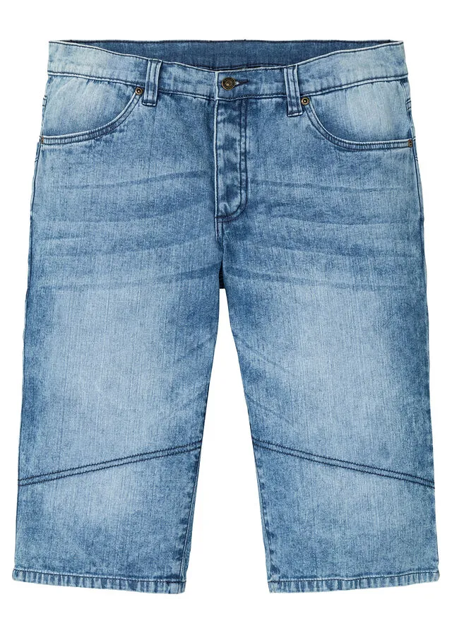 Denim Elastische Regular Fit Bermuda Shorts