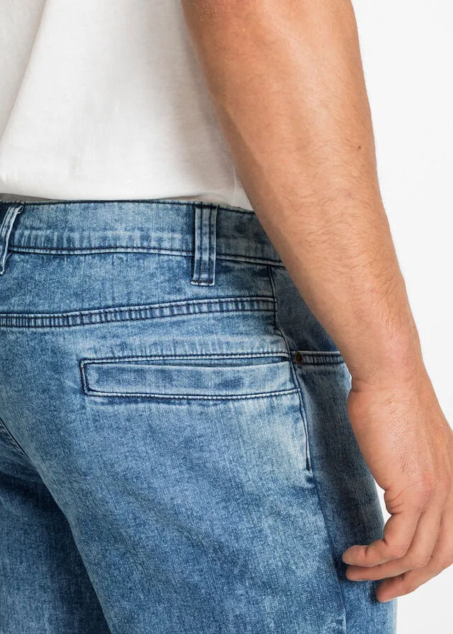 Denim Elastische Regular Fit Bermuda Shorts