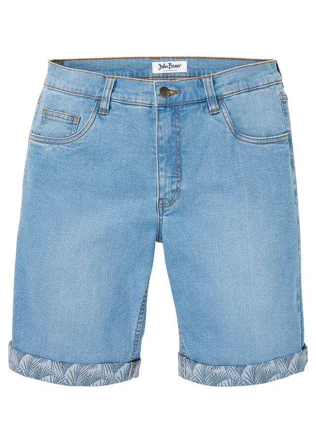 Light Denim Regular Fit Stretchy Bermuda Shorts