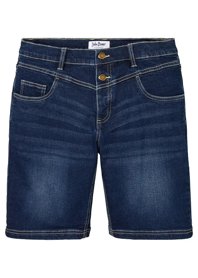 Stretch Regular Cut Denim Bermuda Shorts