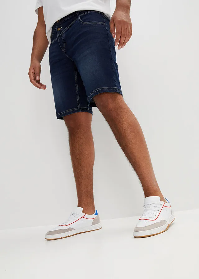 Stretch Regular Cut Denim Bermuda Shorts