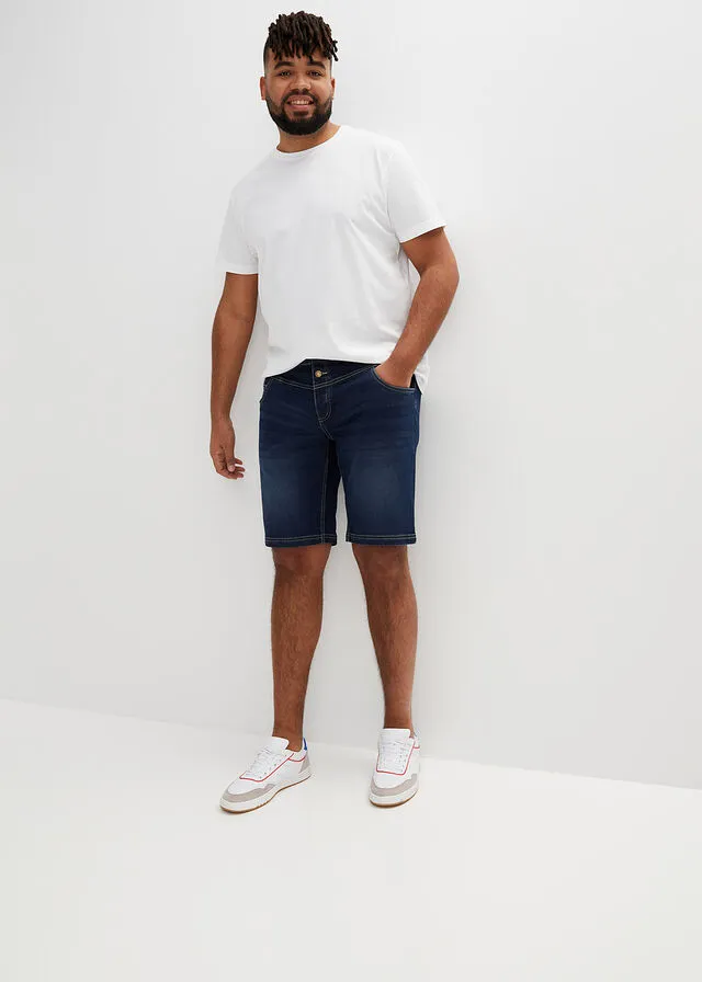 Stretch Regular Cut Denim Bermuda Shorts