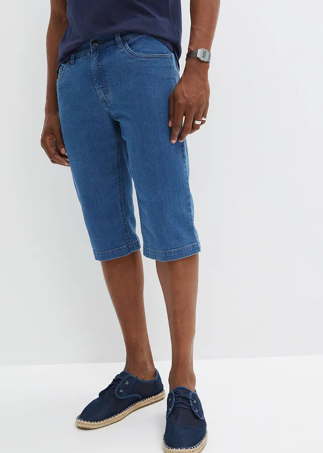 Elastic Long Denim Bermuda Shorts (2 Pack)