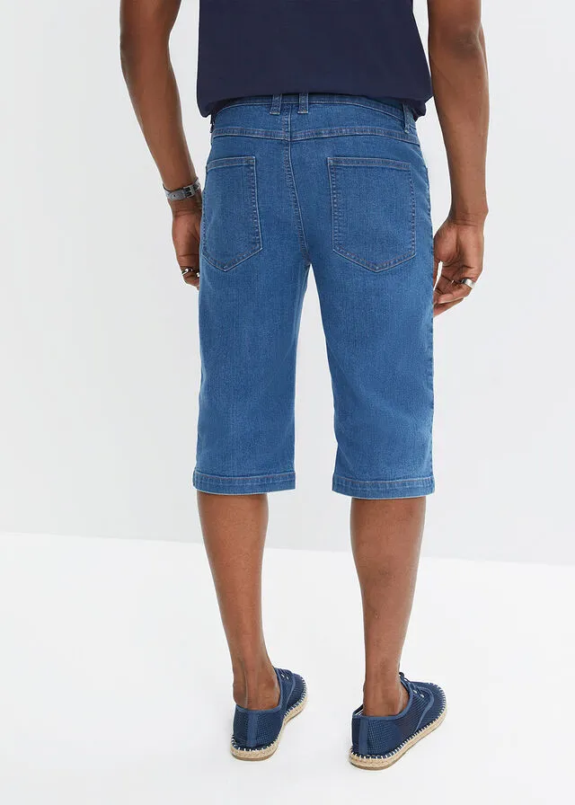 Elastic Long Denim Bermuda Shorts (2 Pack)