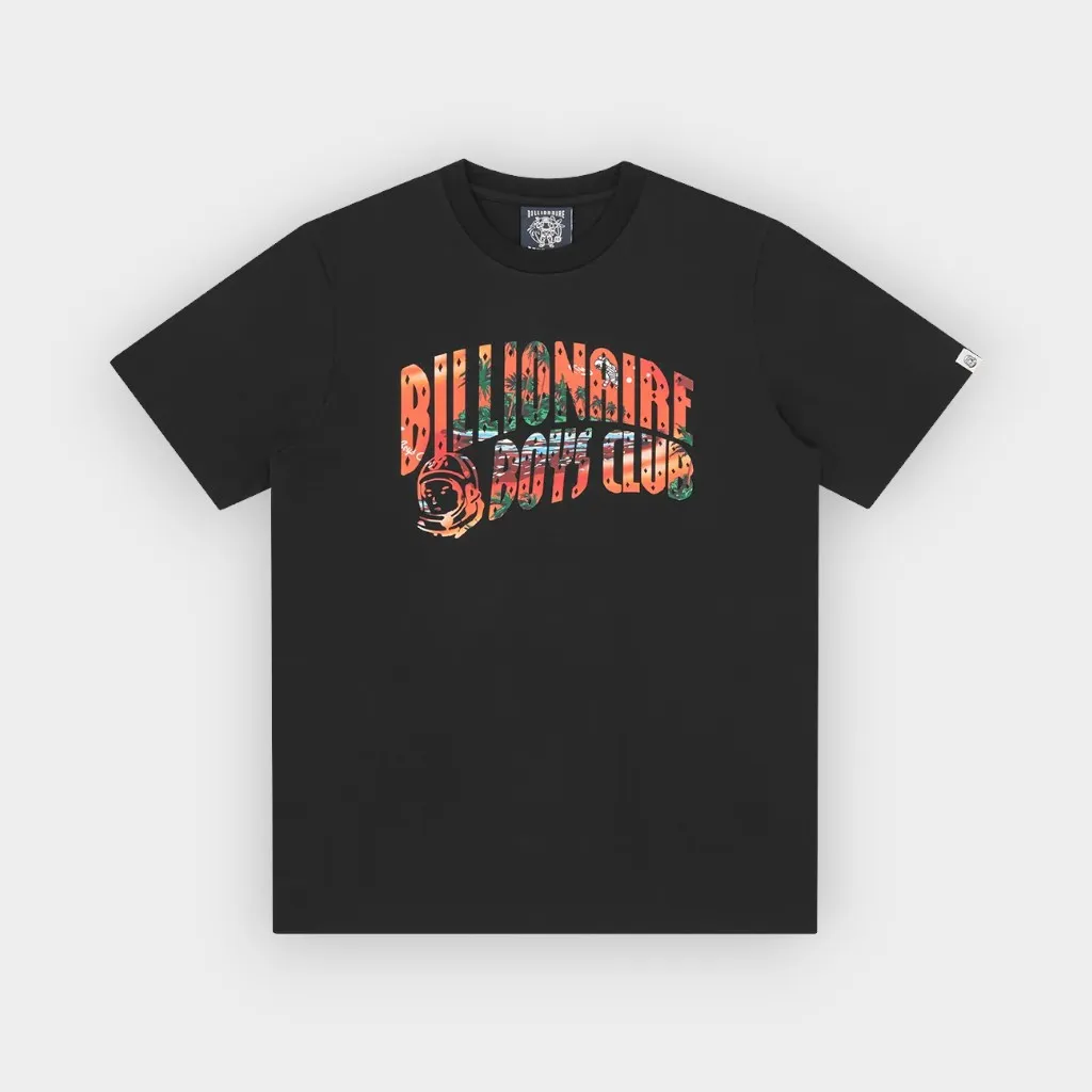 BILLIONAIRE BOYS CLUB TROPICAL ISLAND FILL ARCH LOGO BLACK TSHIRT