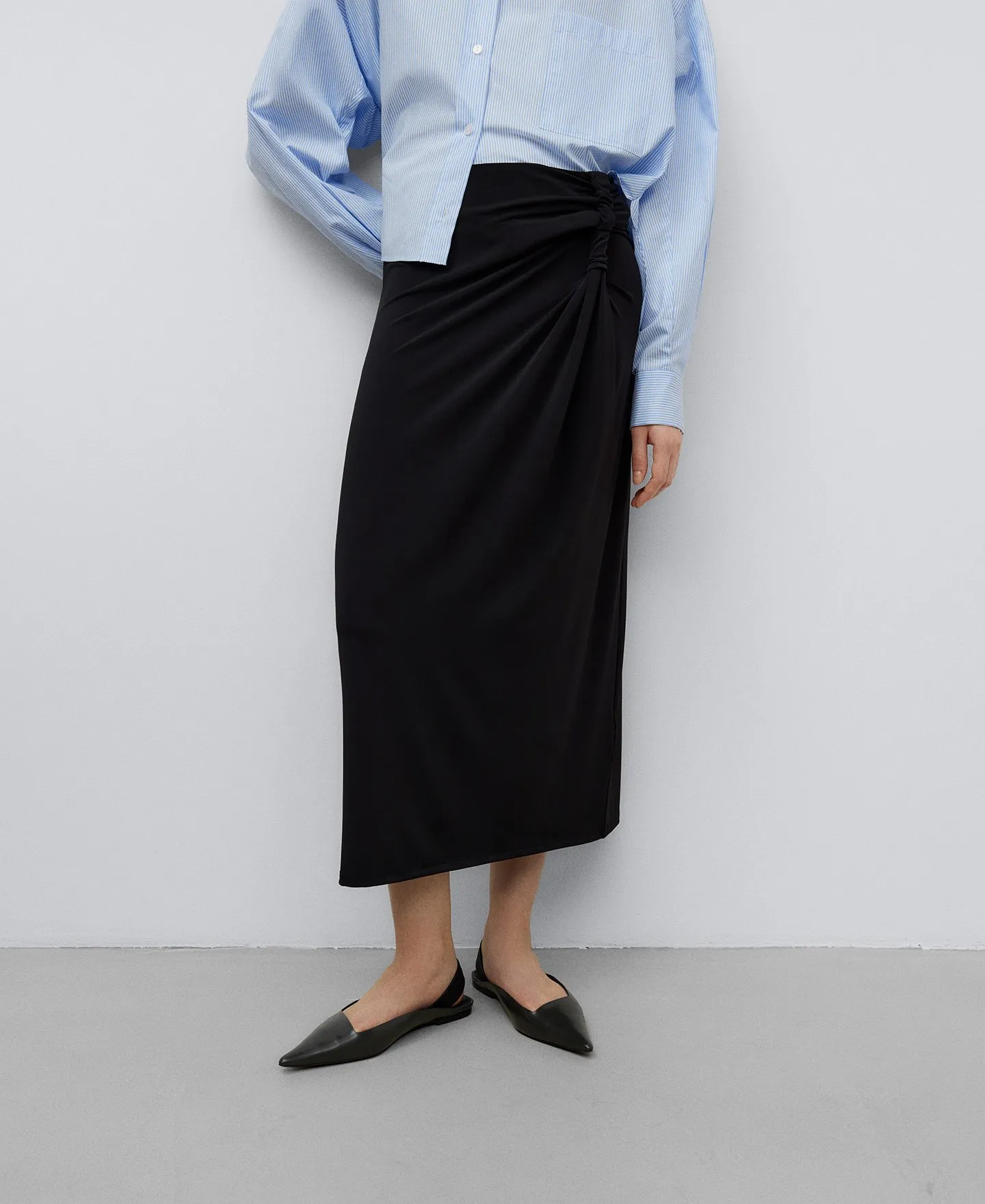 Black Asymmetric Skirt for Women