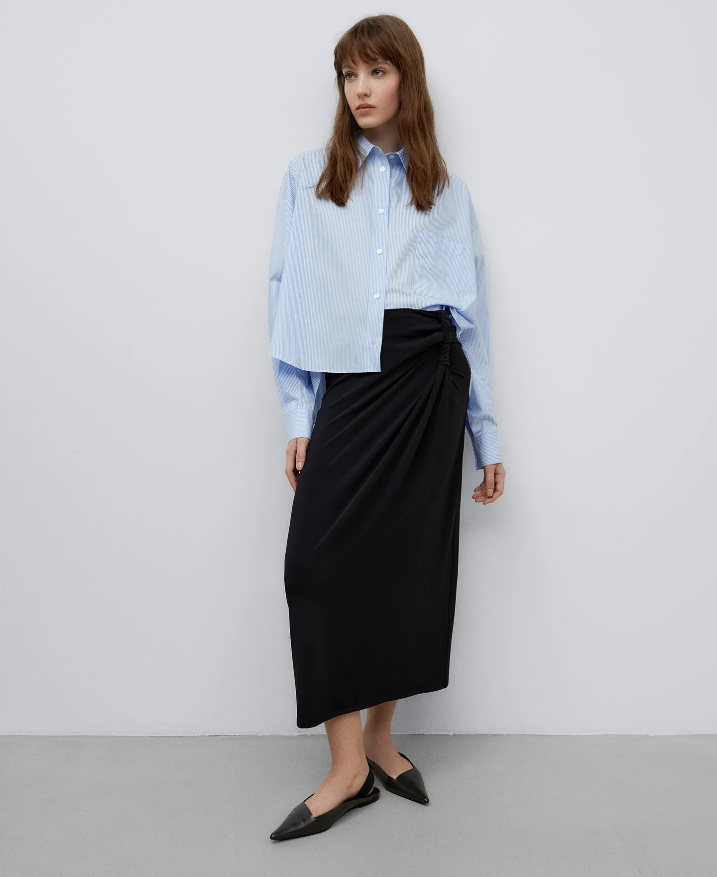 Black Asymmetric Skirt for Women