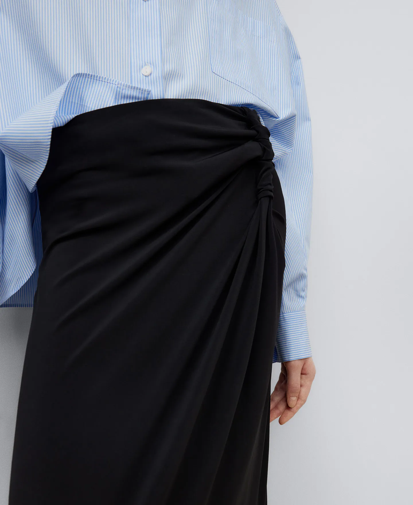 Black Asymmetric Skirt for Women