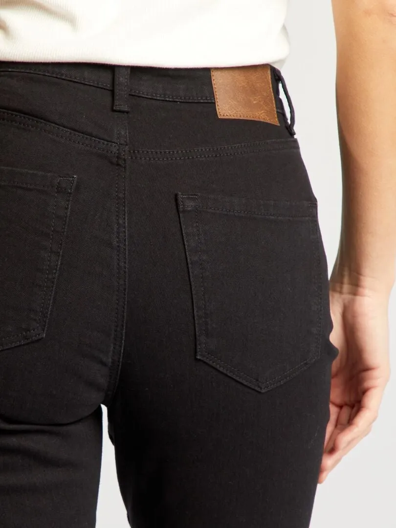 Black denim bermuda shorts