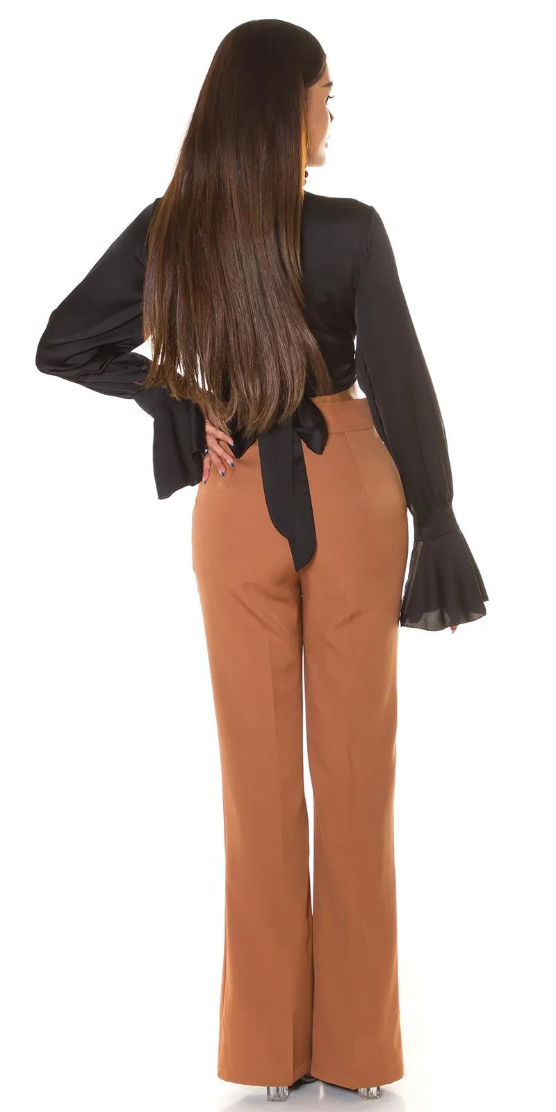 BLACK SATIN TOP CRISS CROSS  RESULT #1