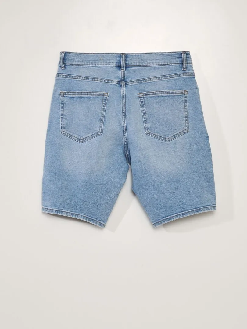 BLUE 5POCKET DENIM BERMUDA SHORTS