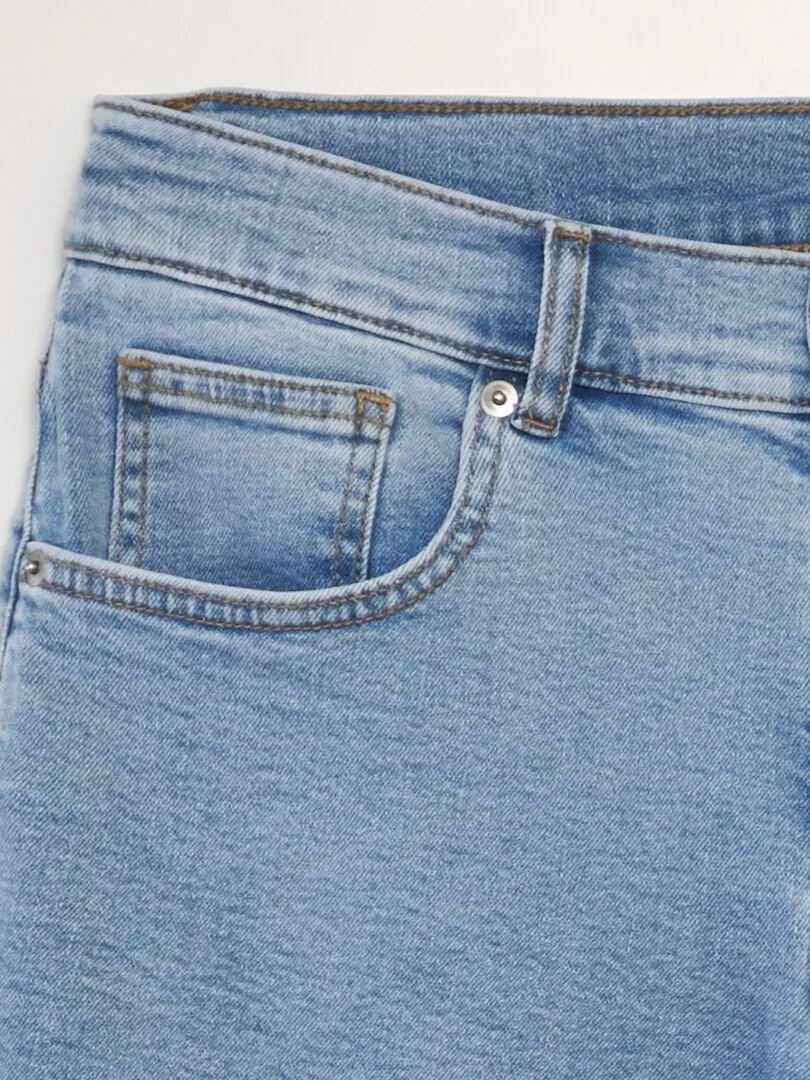 BLUE 5POCKET DENIM BERMUDA SHORTS