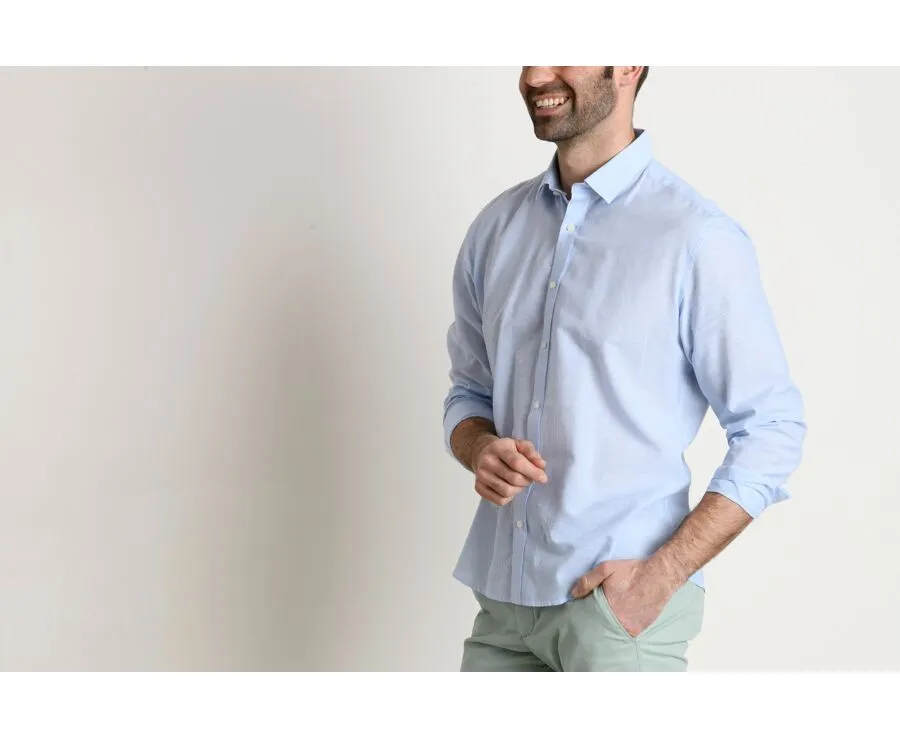 BLUE AND WHITE STRIPED SHIRT  CLÉBERT (COTTON LINEN)