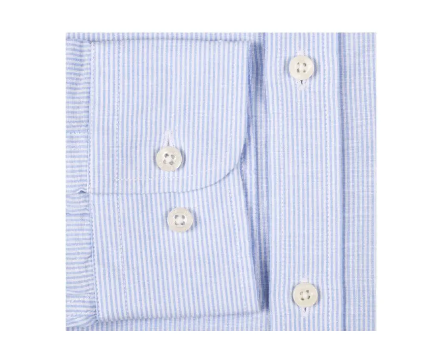 BLUE AND WHITE STRIPED SHIRT  CLÉBERT (COTTON LINEN)