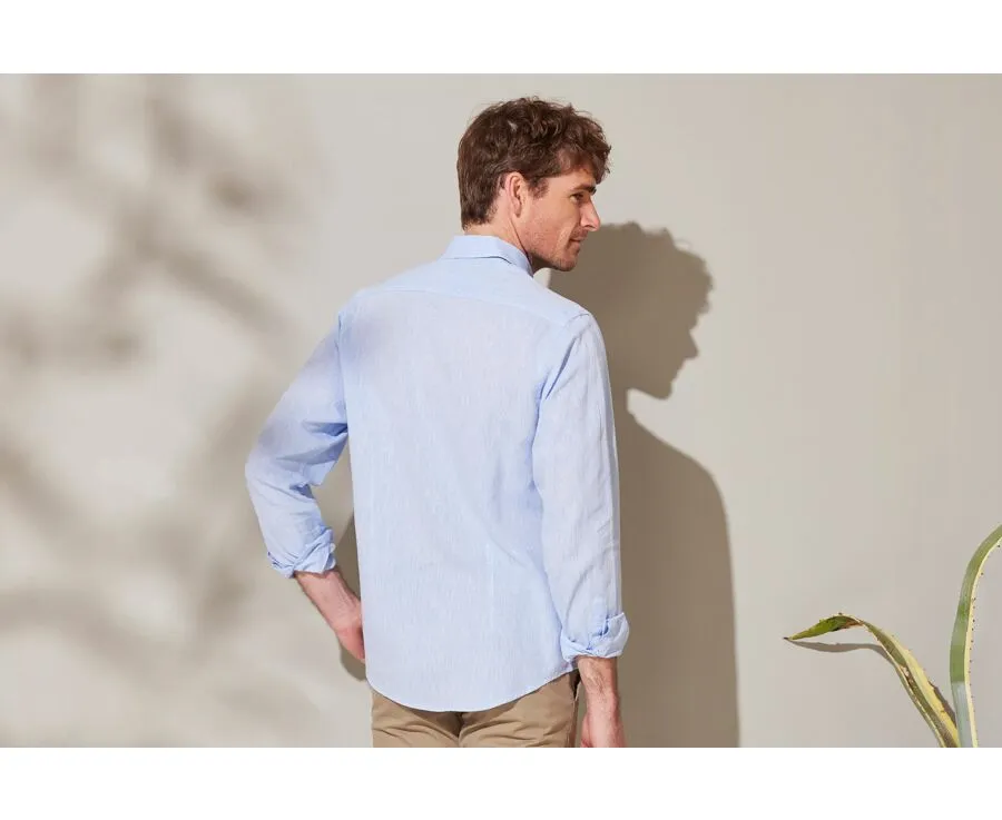 BLUE CHAMBRAY LINEN SHIRT  SILBERT