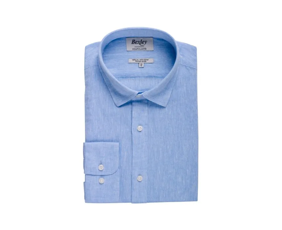 BLUE CHAMBRAY LINEN SHIRT  SILBERT