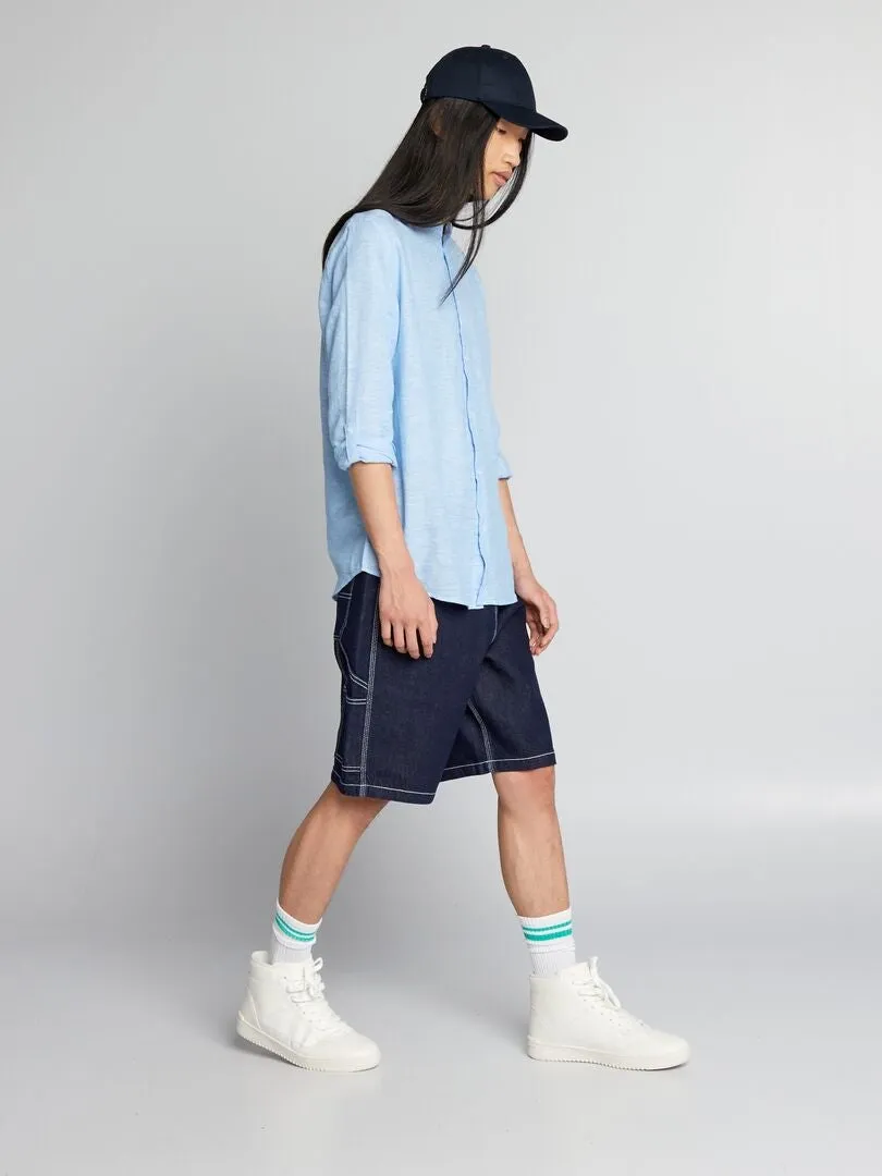 Blue denim Bermudas