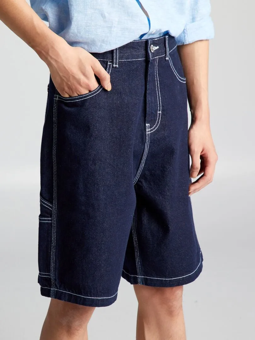 Blue denim Bermudas