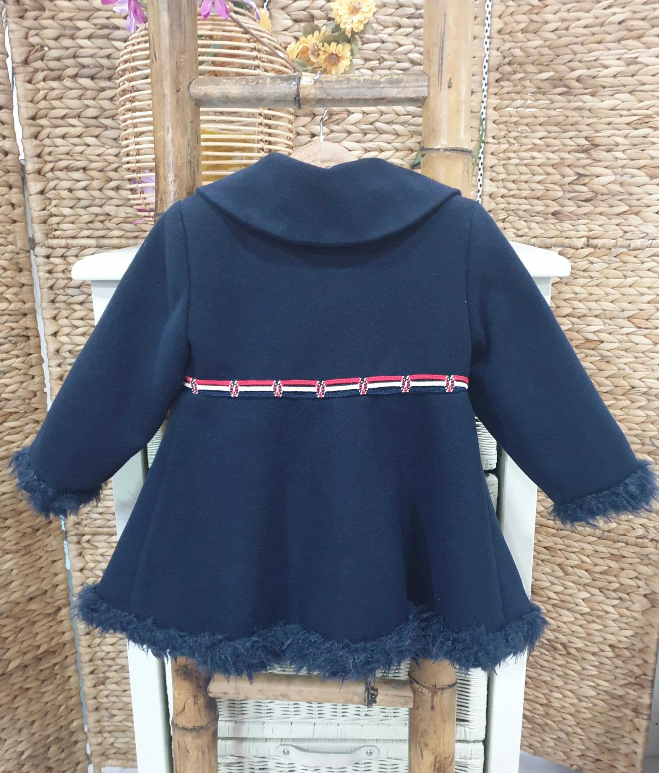 Blue navy girl's muffled coat R460050