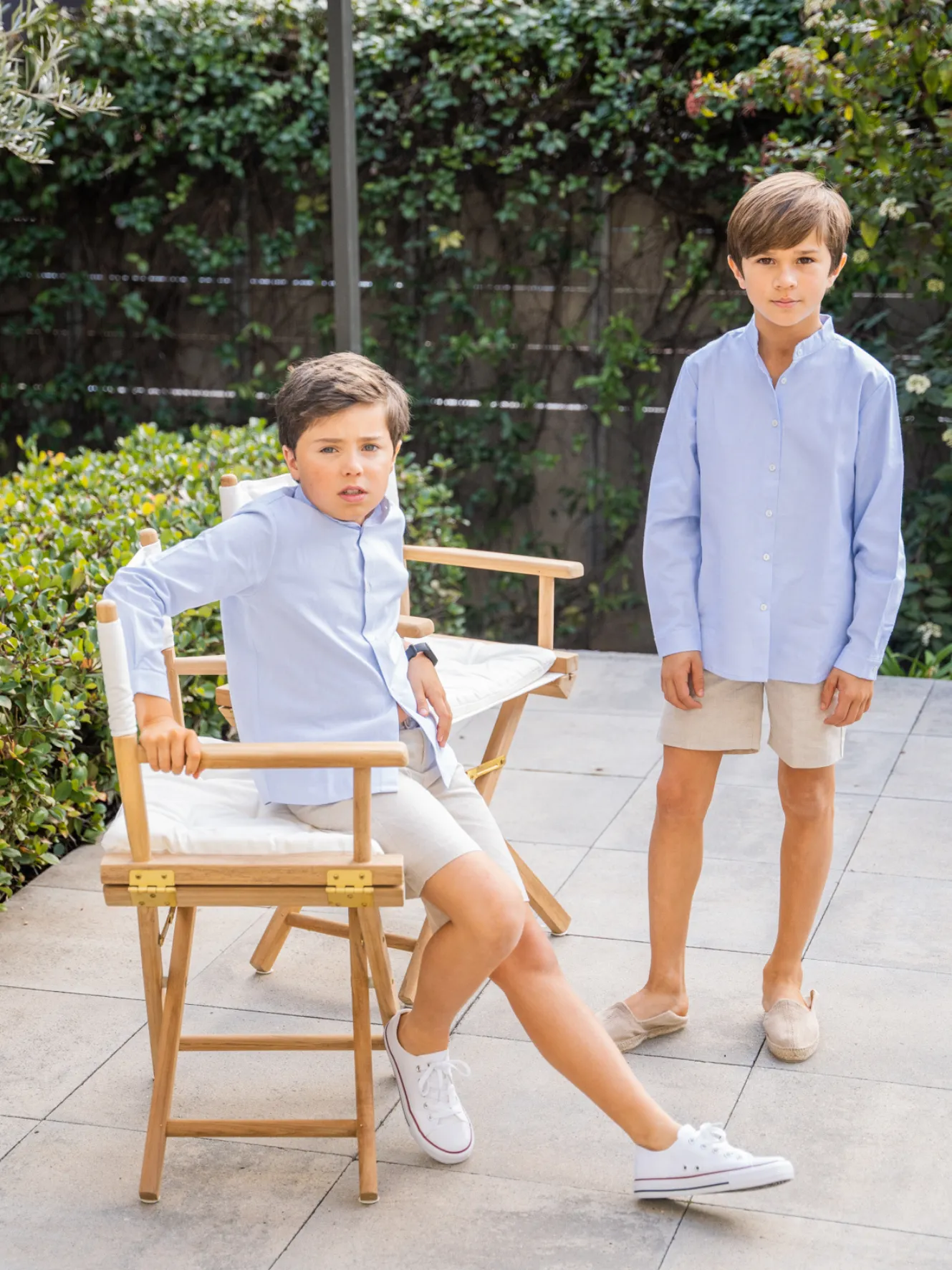 Blue Oxford shirt.