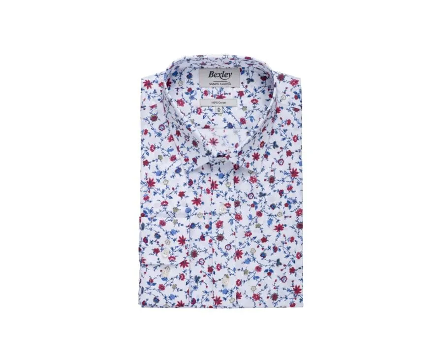 Blue red beige printed shirt