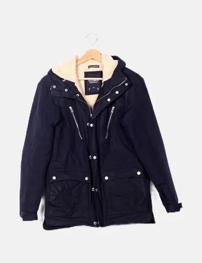 Blue shearling coat Pull&Bear