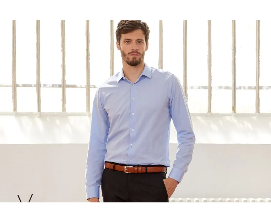 BLUE SKY COTTON SHIRT  STRAIGHT COLLAR  LOUIS CLASSIC IS A TRENDING FASHION ITEM.