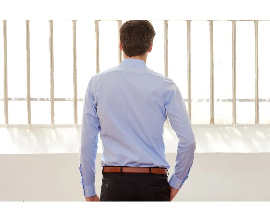 BLUE SKY COTTON SHIRT  STRAIGHT COLLAR  LOUIS CLASSIC IS A TRENDING FASHION ITEM.